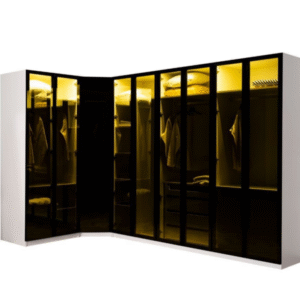 Armoire Lizbon 6 Portes avec Miroir – Blanc ou Noir