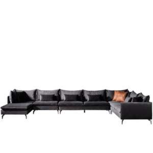 Canapé Grand – Noir, Tissu Doux