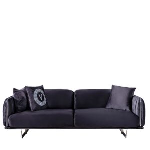 Canapé – Blanc/Noir Métallique - black